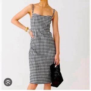 NWT J. Crew Linen Blend Gingham Dress